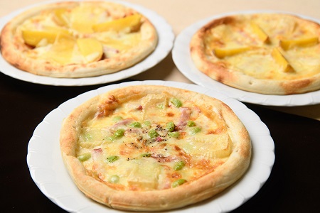 北海道　ハッピネスピザ3枚組　人気ピザ　手作りピザ　ピザ　チーズ　美味しいピザ　有名ピザ　ピザ　チーズ　冷凍ピザ　北海道ピザ　国産　ピザ