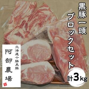 北海道 黒豚1頭ブロックセットB3kg