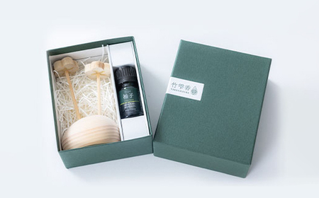 竹雫香　竹梅ディフューザー・オイルセット【柚子】_インテリア スティック 芳香 香り  おしゃれ アロマディフューザー  竹の香り  アロマオイル  癒し_【配送不可地域：沖縄県】【1464960】