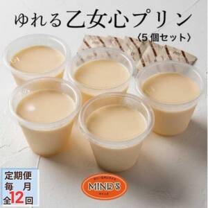 【毎月定期便】ゆれる乙女心プリン　5個セット全12回_菓子・スイーツ プリン    定期便 定期便  _【配送不可地域：離島】【4064265】