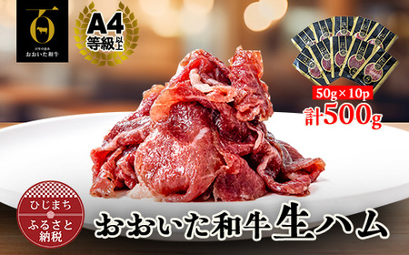 【とろける口どけ、程よい塩味に魅了されるリピーター続出!おおいた和牛の贅沢生ハム】500g(日出町)_牛肉  肉  和牛  おおいた和牛  国産牛  お肉  生ハム  牛ハム_【配送不可地域：離島】【1368137】