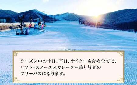 【2024年11月下旬～2025年2月下旬発送予定】くじゅう森林公園スキー場 シーズン券〈2024-2025season〉1名様分 スキー チケット