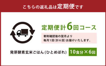 【6ヶ月定期便】 レンジ対応！ 3日寝かせ 発芽酵素 玄米ごはん (ひとめぼれ) 10食分 × 6回 【常温】 玄米 大分県産