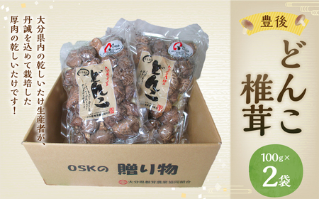 大分県産 どんこ 椎茸 2個セット 100g×2袋 乾しいたけ きのこ | 大分県