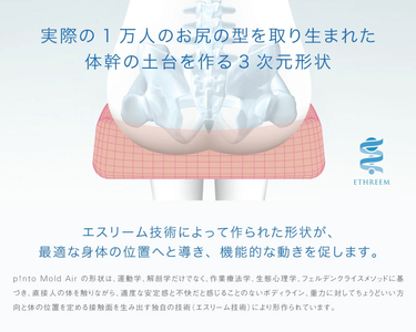 p!nto Mold Air black 車いす用 クッション 車椅子用 折りたたみ 体圧分散