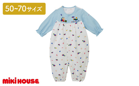 ミキハウス 天竺プリント ツーウェイオール（ブルー） ベビー服 ベビー ベビー用品 赤ちゃん 新生児 吸水性 ツーウェイオール 10,780円