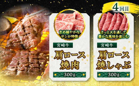 宮崎牛を食べつくす!ぎゅぎゅっとバラエティ定期便(総重量3.85kg) 牛肉 焼肉 しゃぶしゃぶ ステーキ