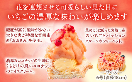 【江森宏之シェフ考案】宮崎市産いちごのアイスケーキ(6号)　いちご 苺 アイスケーキ