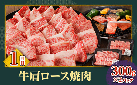 宮崎牛焼肉3回定期便 肩ロース モモ ウデ
