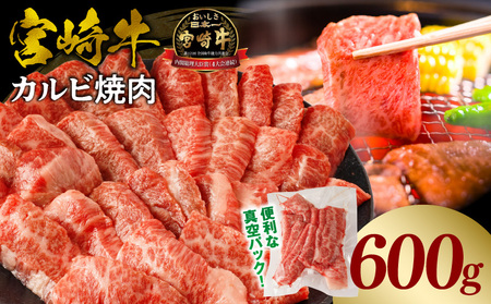 宮崎牛カルビ(バラ)焼肉 合計600g 宮崎牛 ブランド牛 バラ肉 焼肉 焼き肉 スライス バーベキュー BBQ 真空パック 冷凍 カルビ 牛肉
