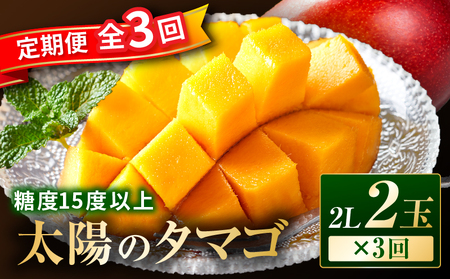 《2026年発送先行予約》【数量・期間限定】【全3回】太陽のタマゴ定期便 太陽のタマゴ 糖度15度以上 マンゴー ブランドマンゴー 濃厚 甘み 芳醇 完熟