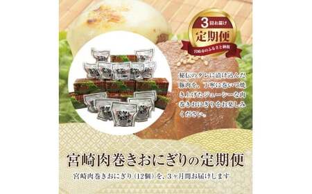 【3回定期便】宮崎肉巻きおにぎり(120g×12個) 宮崎県産 宮崎名物 冷凍