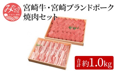 宮崎牛(約500g)・宮崎ブランドポーク(約500g)焼肉セット