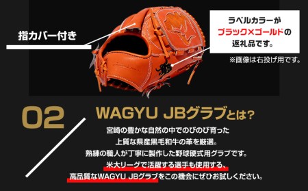 宮崎県産牛革使用 WAGYU JB 硬式用 グラブ 投手用 JB-001Y(オレンジ/左投げ用)