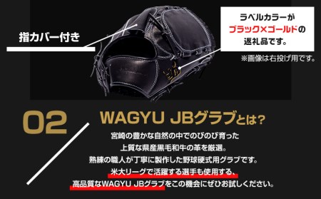 宮崎県産牛革使用 WAGYU JB 硬式用 グラブ 投手用 JB-001Y(ブラック/左投げ用)