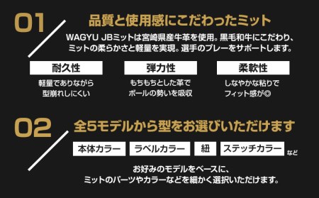 宮崎県産牛革使用 WAGYU JB硬式用オーダーミット