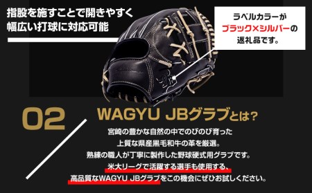 WAGYU JBグラブ JB007BLK（L）ブラック 左投用 宮崎和牛革 硬式 WAGYU JBグラブ JB007BLK（L）ブラック 左投用 宮崎和牛革 硬式 WAGYU