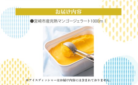 宮崎市産完熟マンゴーで作った濃厚なマンゴージェラート 業務用1000ml