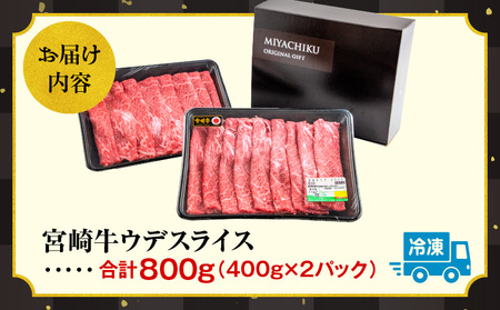 宮崎牛 牛肉 ウデ スライス 400g×2【牛肉 国産牛肉 宮崎県産牛肉 800g 牛肉 ウデスライス A4等級以上牛肉 A4ランク以上牛肉 牛肉スライス 牛肉ウデスライス 県産牛肉 牛肉】