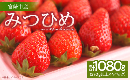 《2026年発送》【数量・期間限定】宮崎市産いちご みつひめ スタンダード 4パック いちご 苺 イチゴ 果物 フルーツ 大粒