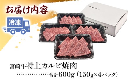 宮崎牛特上カルビ(三角バラ) 焼肉用150g×4(計600g)　肉 牛 牛肉