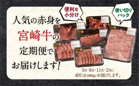 宮崎牛 ヘルシー赤身定期便 牛肉 赤身 ステーキ ブロック ステーキ スライス 焼肉