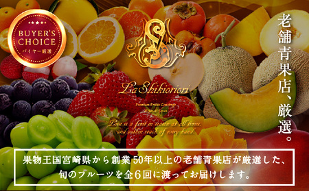 《2026年発送先行予約》【数量・期間限定】青果店厳選！「6ヶ月お届け！くだもの定期便Vol.3」 フルーツ 旬 定期便 いちご きんかん 日向夏 マンゴー メロン
