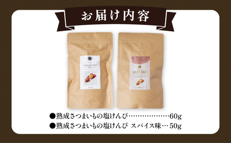 熟成さつまいもの芋けんぴ選べる2種セット 塩けんぴ プレーン味 スパイス味