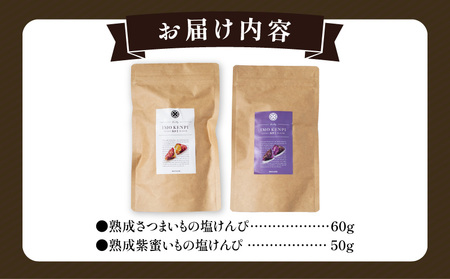 熟成さつまいもの芋けんぴ選べる２種セット 塩けんぴ プレーン味 紫蜜いも
