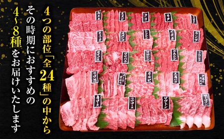 【定期便全3回】宮崎牛焼肉食べ比べ4種～8種盛り 合計800g 焼肉 最高級 ブランド