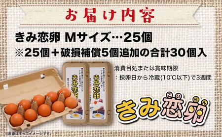 新鮮赤卵「きみ恋卵」25個_LE-2901_(都城市) 赤卵 きみ恋卵 Ｍサイズ 25個 30個 卵かけご飯 ゆで卵 お菓子作り