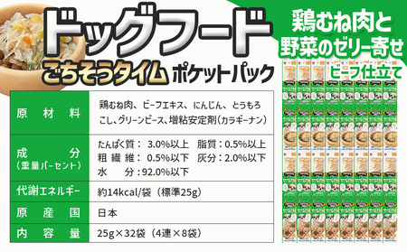 《ドッグフード》ごちそうタイム 鶏むね肉と野菜のゼリー寄せ ビーフ仕立て※ポスト投函_LE-3320_(都城市) ドッグフード 鶏むね肉 野菜のゼリー ビーフ仕立て 国産若鶏 お散歩のおやつ スリムパウチ 犬用