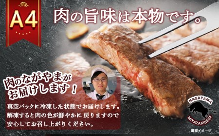 宮崎牛サーロイン鉄板焼き用150g×2枚_MJ-2507_(都城市) A4ランク 宮崎牛 サーロイン 国産黒毛和牛 肉のながやま 鉄板焼き用ステーキ肉 150g 2枚