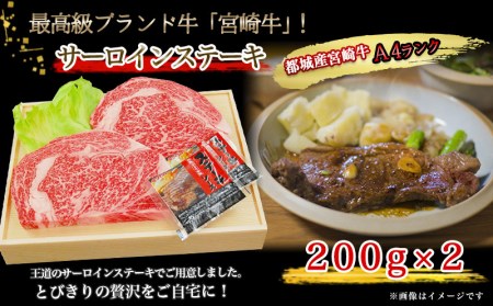 宮崎牛サーロインステーキ200g×2枚_AC-5403_(都城市) 牛肉 ブランド牛 都城産宮崎牛 (A4ランク) サーロイン 霜降り 4等級 ギフト 贈答用