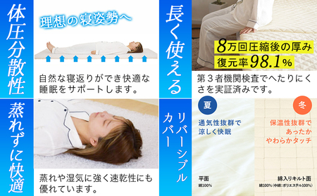 【ブラック】全部洗える!「エアーアスリート三つ折り」マットレス【D】・平面&キルト使用のリバーシブルカバー付き_DI-J203-bk