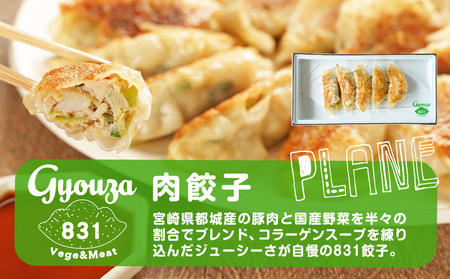 831ハチサンイチの肉餃子40個入り≪みやこんじょ特急便≫_LE-K601-Q_(都城市) 肉餃子 都城産豚使用 柚子胡椒たれ付 