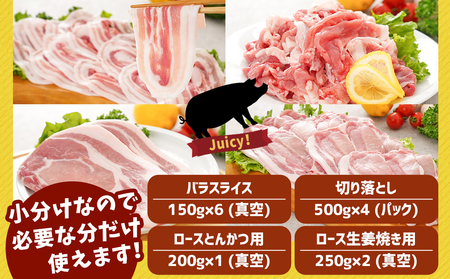 国産豚肉詰め合わせ3.6kgセット_17-8906_(都城市) ロース バラスライス 切り落とし 豚肉 セット とんかつ 生姜焼き 豚丼