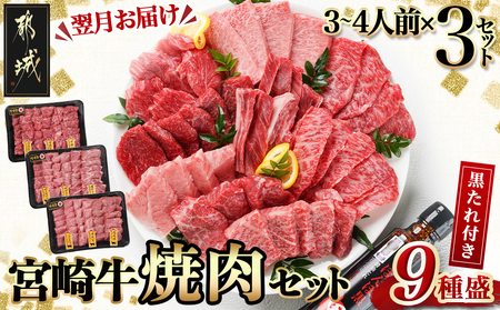 【数量限定】宮崎牛9種盛り焼肉セット(各600g×3P)_MM-3101_(都城市) 宮崎牛 ラムシン マルシン イチボ サーロイン ザブトン 肩ロース ショートリブ カルビ 内モモ ギフト 贈答用