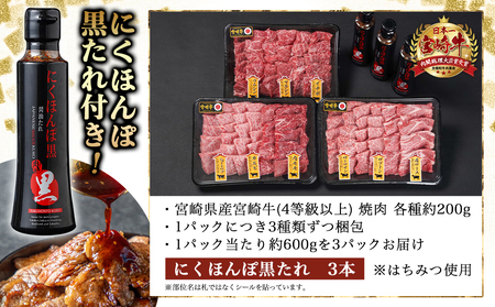 【数量限定】宮崎牛9種盛り焼肉セット(各600g×3P)_MM-3101_(都城市) 宮崎牛 ラムシン マルシン イチボ サーロイン ザブトン 肩ロース ショートリブ カルビ 内モモ ギフト 贈答用