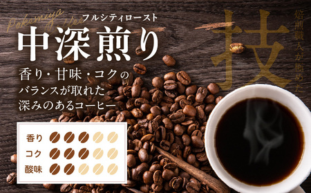 焙煎職人こだわりのコーヒー【粉】250g 小分けパック(ジッパー・バルブ付) ※中深煎り※ポスト投函≪みやこんじょ特急便≫_LA-3302-Q _(都城市) 保存に便利 珈琲
