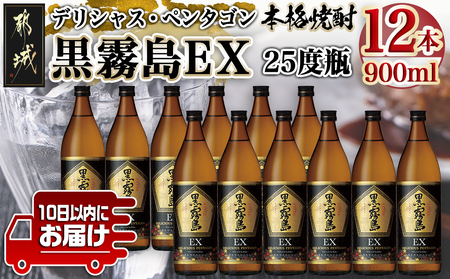 黒霧島EX“デリシャス・ペンタゴン”900ml×12本≪みやこんじょ特急便≫_AF-6703_(都城市) 焼酎 黒霧島EX 25度 900ml×12本 霧島酒造
