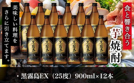 黒霧島EX“デリシャス・ペンタゴン”900ml×12本≪みやこんじょ特急便≫_AF-6703_(都城市) 焼酎 黒霧島EX 25度 900ml×12本 霧島酒造