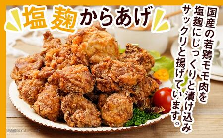 【福袋★2025】美味しさ満点!鶏の加工品3種セット_AA-4403-F2025_(都城市) 電子レンジで簡単調理 塩麹唐揚げ/チキン南蛮/鶏の照焼き 3種のおかずセット 電子レンジ お惣菜 骨付き肉 国産若鶏 鶏肉加工品 からあげ 照り焼き 冷凍食品