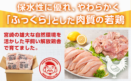 宮崎県産若鶏 もも肉&ささみのこだわりセット(4kg)_11-G304_(都城市) 宮崎県産 若鶏 もも肉 ささみ 各1kg×2 鶏肉 セット 真空 使い分け 平飼い ハーブ やわらかく ふっくら ジューシー