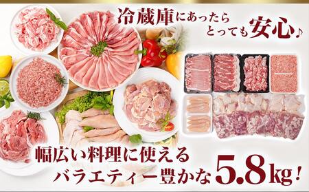 「前田さん家のスウィートポーク」&宮崎県産鶏肉バラエティ5.8kg_22-8904_ (都城市) 豚肉と鶏肉のセット 旨味とコクのある甘い豚肉 ストック 便利 国産 バラエティセット とり肉