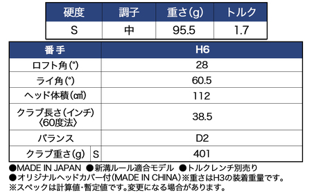 スリクソン ZXi ハイブリッド スチールシャフト 【S/H6】≪2024年モデル≫_DB-C709-H6S