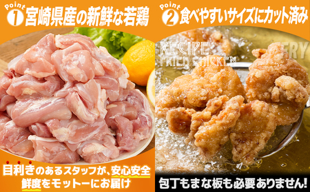 宮崎県産若鶏もも切身3kg_12-M604_(都城市) 300g×10 真空パック 唐揚げ チキン南蛮 てりやきチキン 小分け