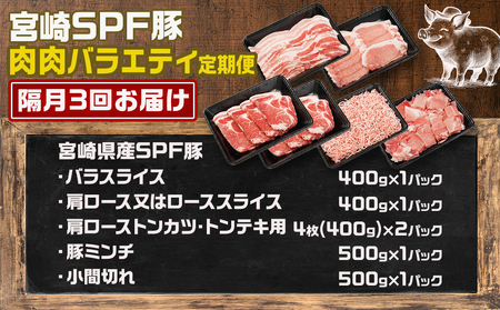 ≪隔月3回お届け≫「宮崎SPF豚 」肉肉バラエティ2.6kgセット_T45-3-K901_(都城市) ≪隔月3回お届け≫「宮崎SPF豚 」肉肉バラエティ2.6kgセット_T45-3-K901_(都城市) 小間切れ 肩ローススライス バラスライス とんかつ ひき肉 宮崎県産 定期便