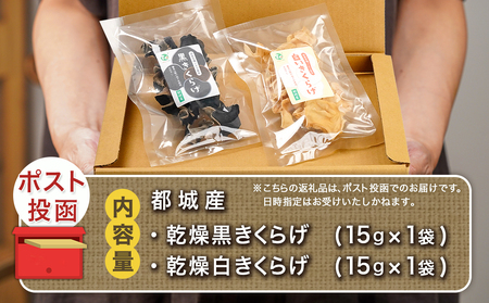ヘルシー乾燥【黒&白】きくらげ食べ比べセット※ポスト投函_LA-C904_(都城市) 都城産 乾燥黒きくらげ 乾燥白きくらげ セット 自社栽培 プリコリ ビタミン ミネラル 健康維持 スープ 煮物