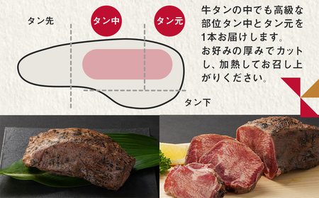 ≪特上≫牛タン塩麹漬け炙り焼き1本_16-3303_(都城市) 牛タン タン中  お好みの厚みでカット BBQ ブロック 